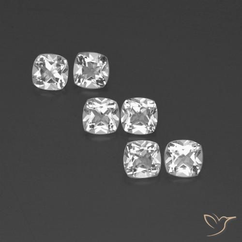 2.91ctw Natural Blanco claro Topacio, Forma Cojín, VVS-VS