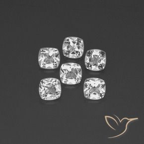 Gemas de Topacio Blanco claro natural de 2.91 ct, Forma Cojín, VVS-VS