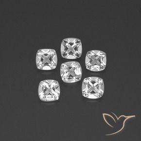 Gemas de Topacio Blanco natural de 2.76 ct, Forma Cojín, VVS-VS