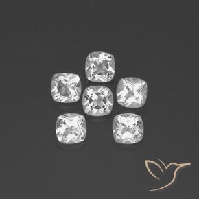 Gemas de Topacio Blanco natural de 3.25 ct, Forma Cojín, VVS-VS