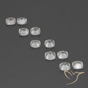 Gemas de Topacio Blanco claro natural de 4.49 ct, Forma Cojín, VVS-VS