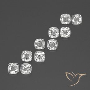 Gemas de Topacio Blanco natural de 4.86 ct, Forma Cojín, VVS-VS
