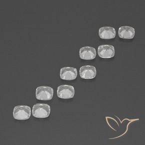 Gemas de topacio blanco natural de 4,74 ct, corte cojín, VVS-VS