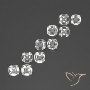 Gemas de Topacio Blanco natural de 4.24 ct, Forma Cojín, VVS-VS
