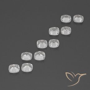 Gemas de topacio blanco natural de 4,89 ct, corte cojín, VVS-VS