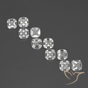Gemas de Topacio Blanco natural de 4.09 ct, Forma Cojín, VVS-VS