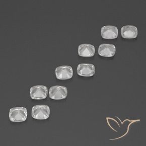 Gemas de Topacio Blanco natural de 4.09 ct, Forma Cojín, VVS-VS