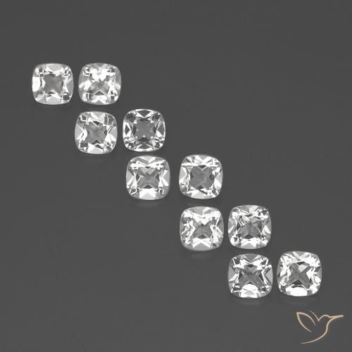 4.82ctw Natural Blanco claro Topacio, Forma Cojín, VVS-VS
