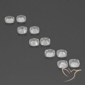 Gemas de Topacio Blanco claro natural de 4.82 ct, Forma Cojín, VVS-VS