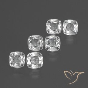 Gemas de Topacio Blanco claro natural de 2.73 ct, Forma Cojín, VVS-VS
