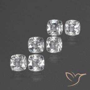 Gemas de Topacio Blanco natural de 3.05 ct, Forma Cojín, VVS-VS
