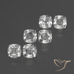 Gemas de Topacio Blanco natural de 2.78 ct, Forma Cojín, VVS-VS