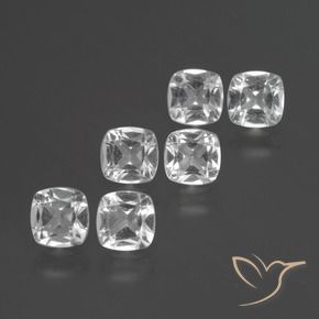 Gemas de Topacio Blanco natural de 2.92 ct, Forma Cojín, VVS-VS