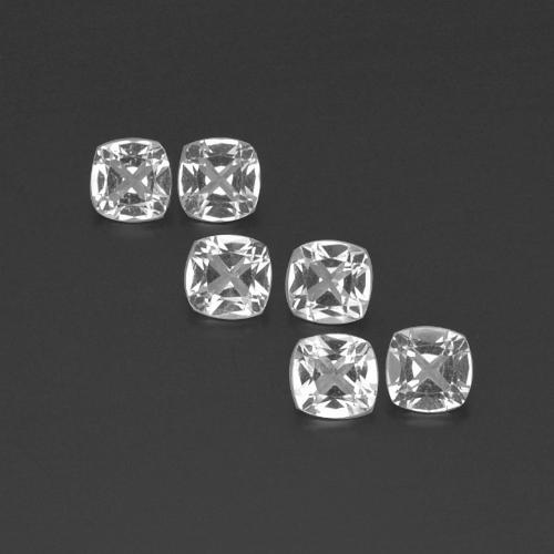 Gemas de Topacio Blanco claro natural de 2.76 ct, Corte Cojín, VVS-VS