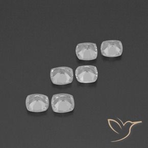Gemas de Topacio Blanco claro natural de 2.86 ct, Forma Cojín, VVS-VS