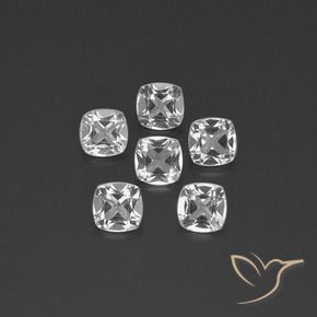 Gemas de Topacio Blanco claro natural de 2.84 ct, Forma Cojín, VVS-VS
