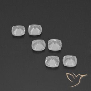 Gemas de Topacio Blanco claro natural de 2.84 ct, Forma Cojín, VVS-VS