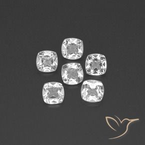 Gemas de Topacio Blanco natural de 2.96 ct, Forma Cojín, VVS-VS