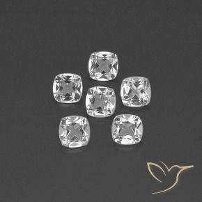Gemas de Topacio Blanco claro natural de 2.70 ct, Forma Cojín, VVS-VS