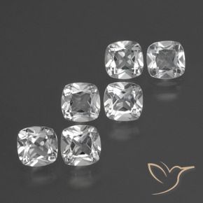 Gemas de Topacio Blanco claro natural de 3.33 ct, Forma Cojín, VVS-VS
