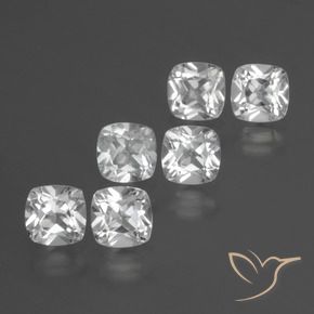 Gemas de Topacio Blanco natural de 2.61 ct, Forma Cojín, VVS-VS