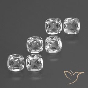 Gemas de Topacio Blanco claro natural de 3.24 ct, Forma Cojín, VVS-VS