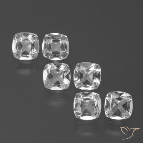 2.84ctw Natural Blanco claro Topacio, Forma Cojín, VVS-VS