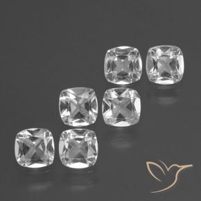 Gemas de Topacio Blanco claro natural de 2.84 ct, Forma Cojín, VVS-VS