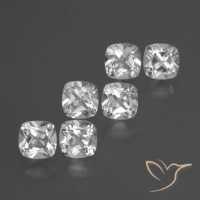 Gemas de Topacio Blanco claro natural de 3.16 ct, Forma Cojín, VVS-VS
