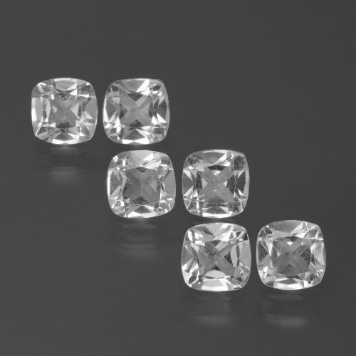 Gemas de topacio blanco natural de 2,64 ct, corte cojín, VVS-VS