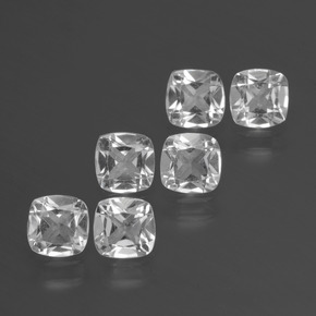 Gemas de topacio blanco natural de 2,64 ct, corte cojín, VVS-VS