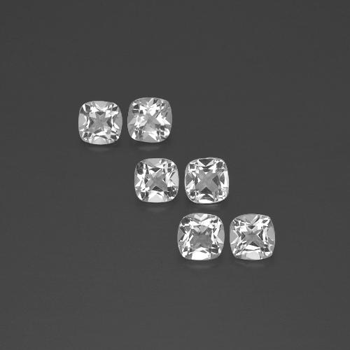 Gemas de topacio blanco natural de 2,92 ct, corte cojín, VVS-VS