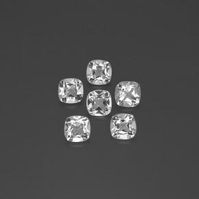 Gemas de topacio blanco natural de 2,92 ct, corte cojín, VVS-VS