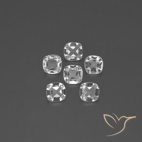 Gemas de Topacio Blanco claro natural de 2.55 ct, Forma Cojín, VVS-VS
