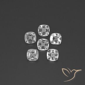 Gemas de Topacio Blanco claro natural de 2.78 ct, Forma Cojín, VVS-VS