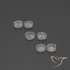Gemas de Topacio Blanco claro natural de 3.03 ct, Forma Cojín, VVS-VS