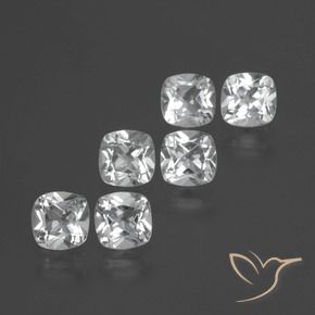 Gemas de Topacio Blanco claro natural de 2.80 ct, Forma Cojín, VVS-VS