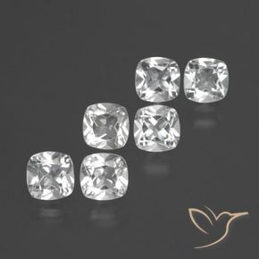 Gemas de Topacio Blanco natural de 2.95 ct, Forma Cojín, VVS-VS
