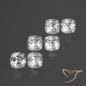 Gemas de Topacio Blanco natural de 2.75 ct, Forma Cojín, VVS-VS