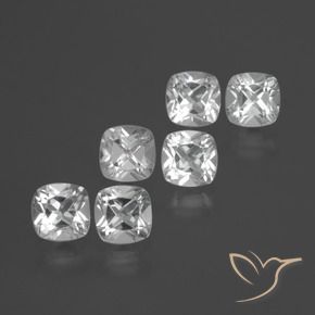 Gemas de Topacio Blanco natural de 2.75 ct, Forma Cojín, VVS-VS