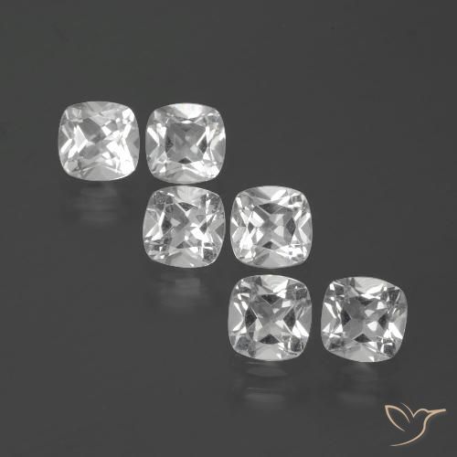 2.88ctw Natural Blanco claro Topacio, Forma Cojín, VVS-VS
