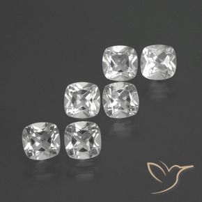 Gemas de Topacio Blanco claro natural de 2.88 ct, Forma Cojín, VVS-VS