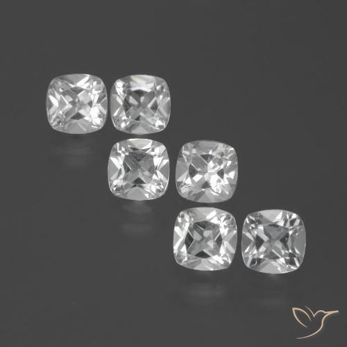 2.71ctw Natural Blanco claro Topacio, Forma Cojín, VVS-VS
