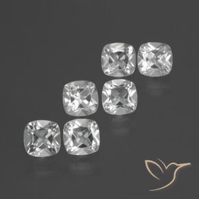 Gemas de Topacio Blanco claro natural de 2.71 ct, Forma Cojín, VVS-VS