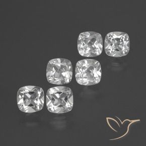 Gemas de Topacio Blanco natural de 3.04 ct, Forma Cojín, VVS-VS