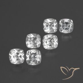 Gemas de Topacio Blanco natural de 2.91 ct, Forma Cojín, VVS-VS