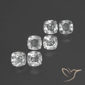 Gemas de Topacio Blanco natural de 3.23 ct, Forma Cojín, VVS-VS