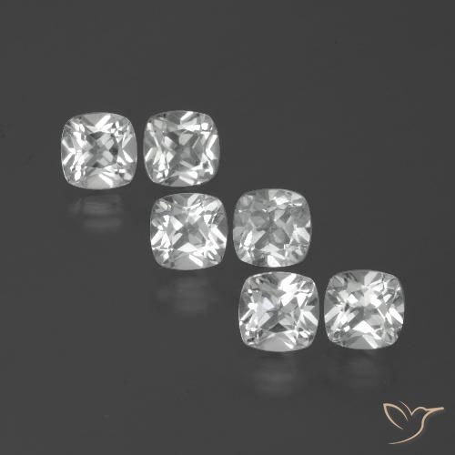 Gemas de Topacio Blanco natural de 3.05 ct, Forma Cojín, VVS-VS