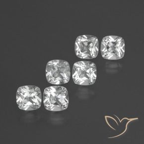 Gemas de Topacio Blanco natural de 3.05 ct, Forma Cojín, VVS-VS