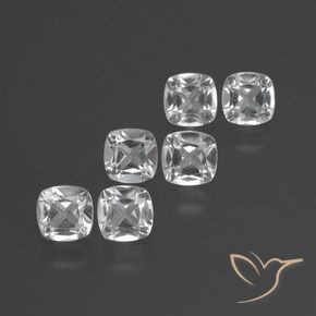 Gemas de Topacio Blanco claro natural de 3.11 ct, Forma Cojín, VVS-VS